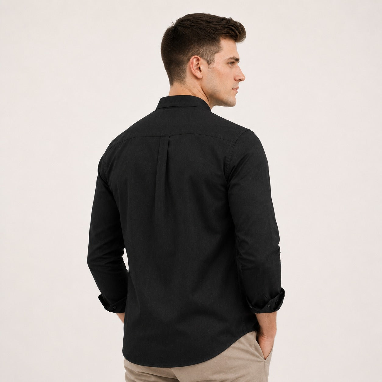 ARZO Midnight Noir Mandarin Shirt
