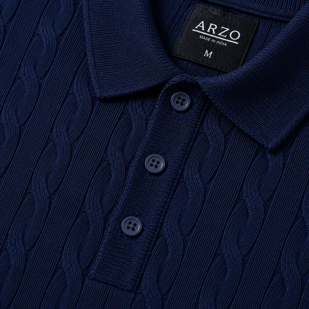 ARZO “Navy Prestige” Textured Polo