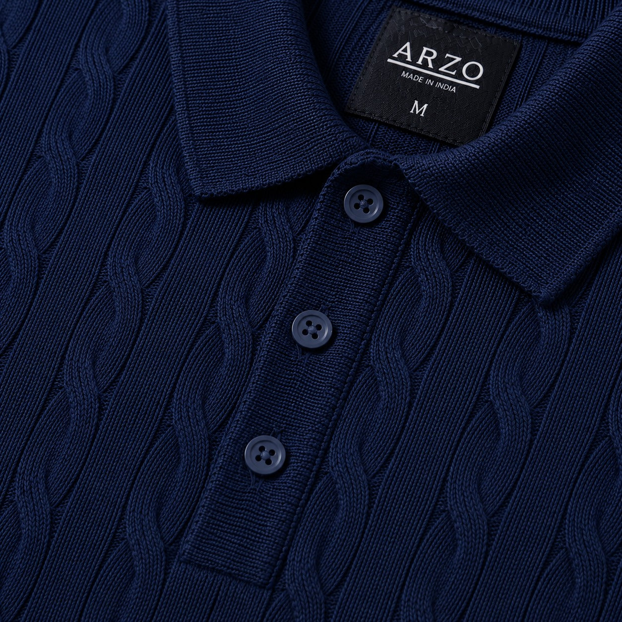 ARZO “Navy Prestige” Textured Polo