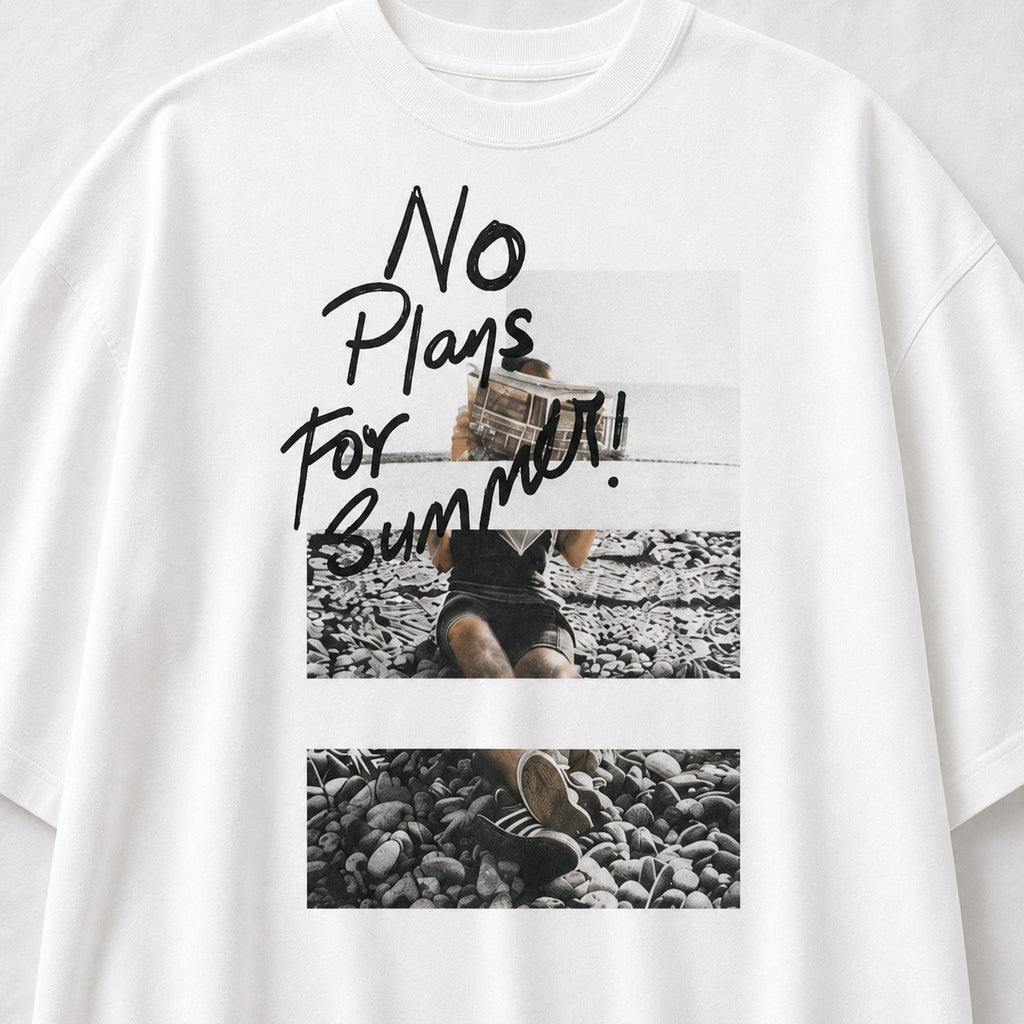 ARZO “No Plans” Oversized Tee (White)