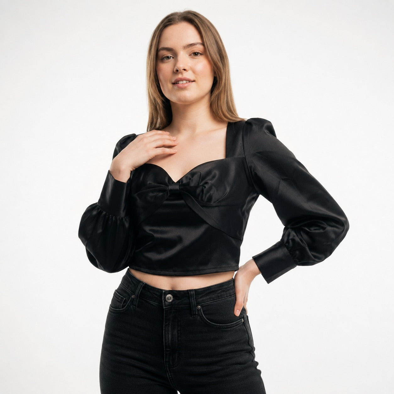 ARZO Noire Élan Satin Top