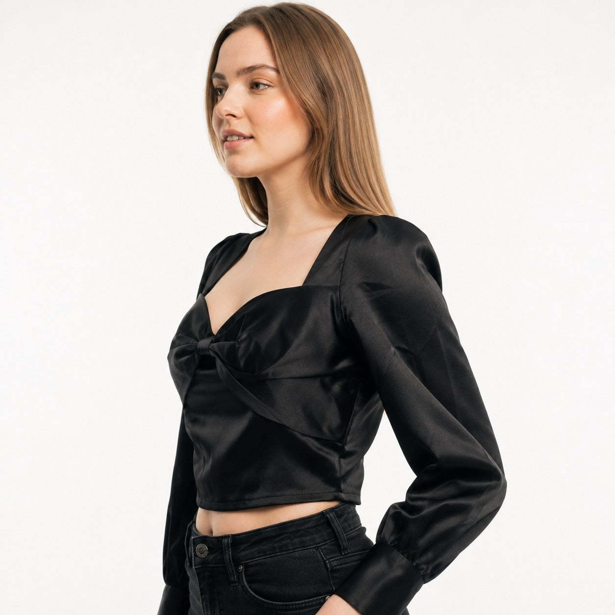 ARZO Noire Élan Satin Top
