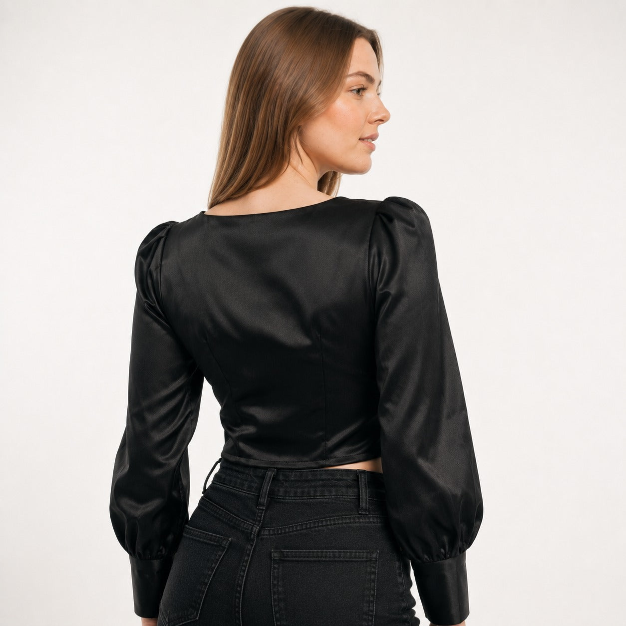 ARZO Noire Élan Satin Top