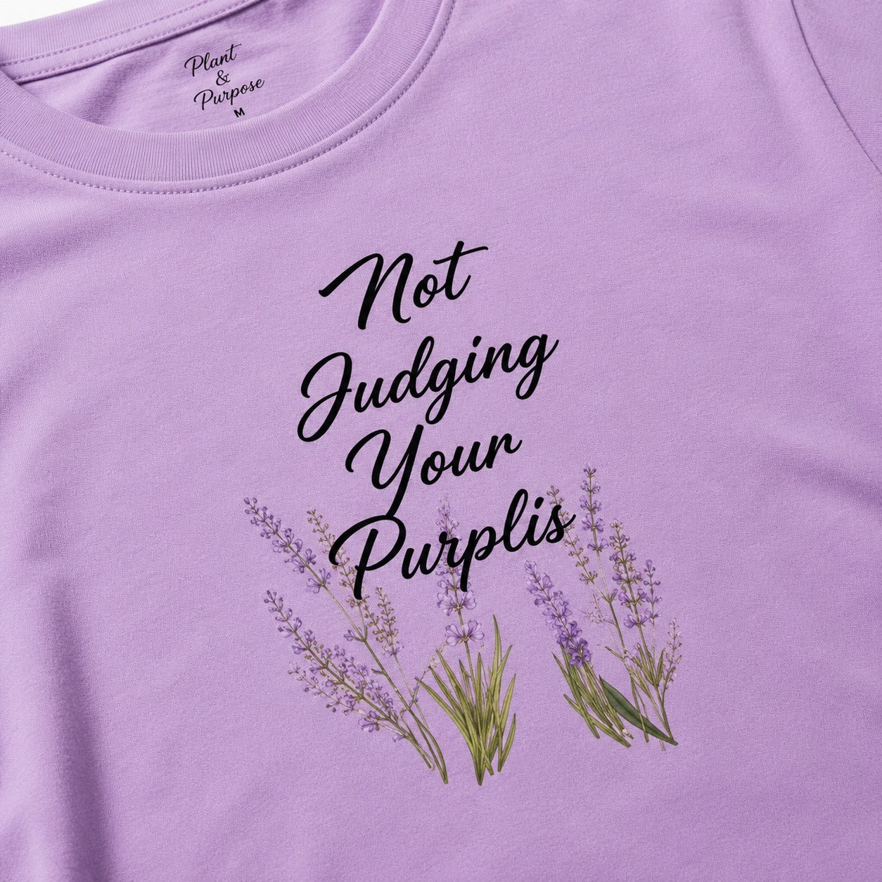 ARZO “Not Judging Your Playlist” Crop Tee – Lavender