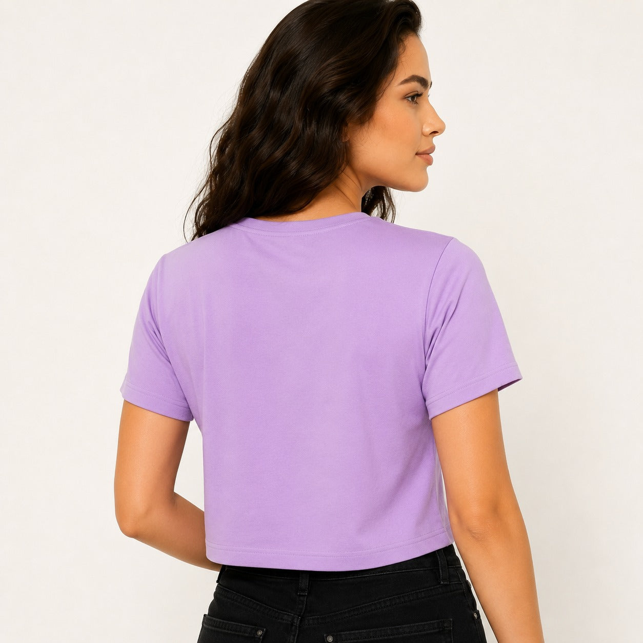 ARZO “Not Judging Your Playlist” Crop Tee – Lavender