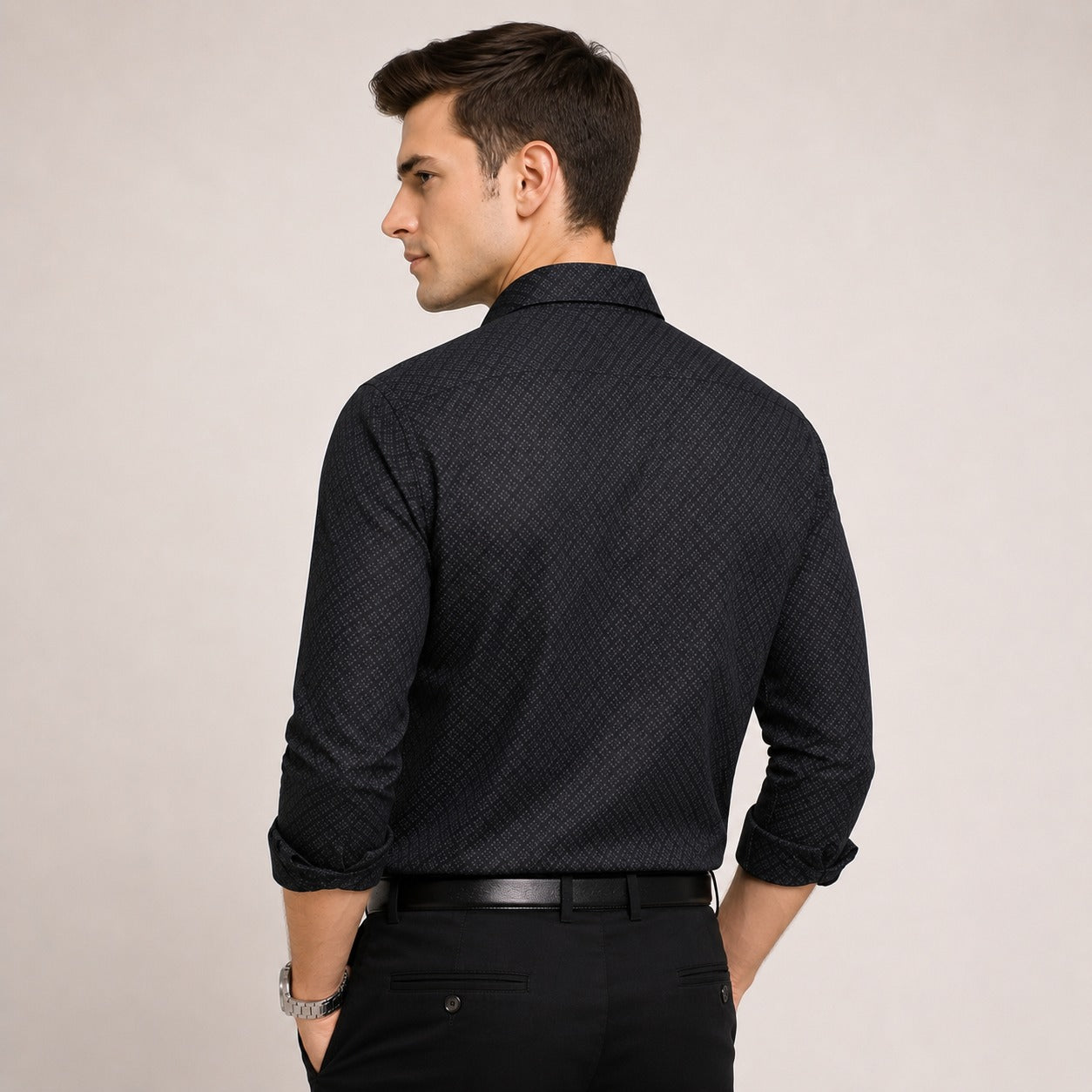 ARZO Obsidian Micro-Pattern Shirt