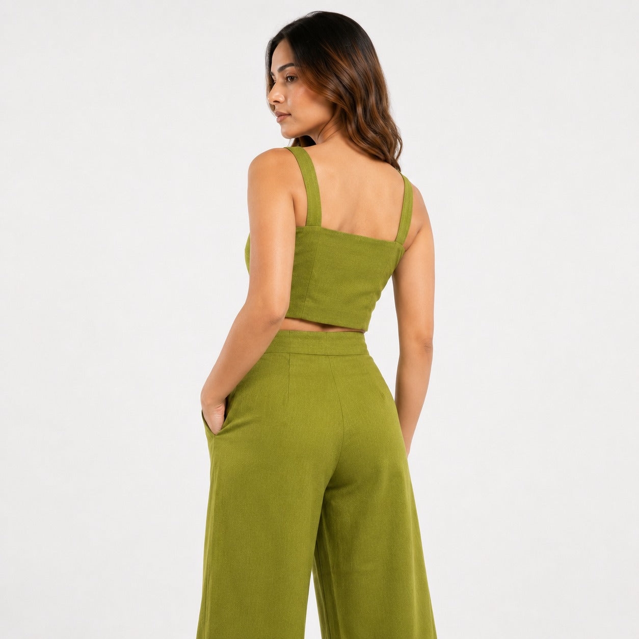 ARZO Olive Ease Linen Co-Ord Set
