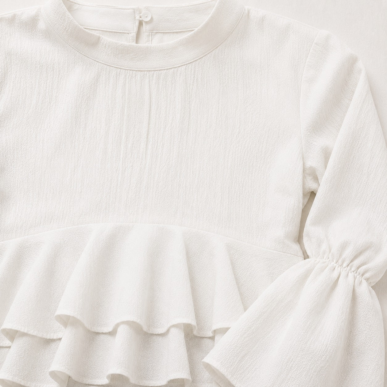 ARZO Peplum Flare Top – Ivory White