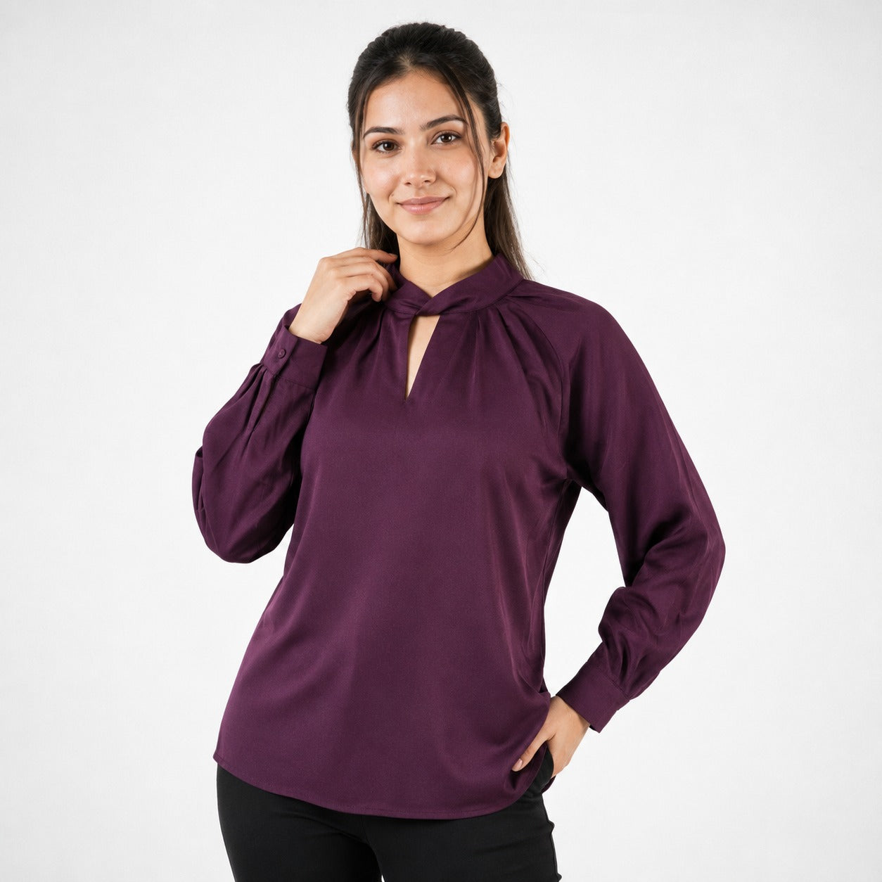 ARZO Plum Grace Top