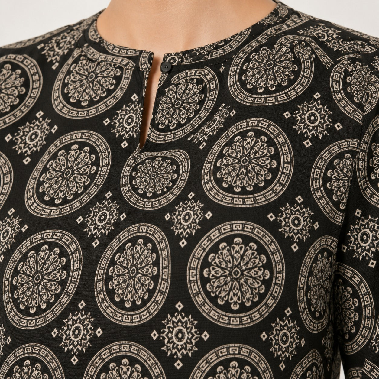 ARZO Printed Co-ord Set – Black & Beige