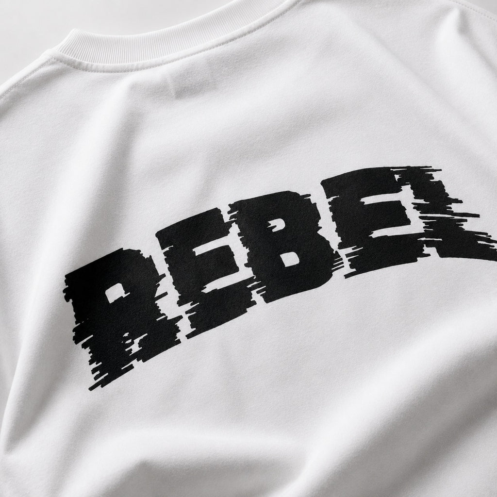 ARZO “Rebel Statement” Back Print Oversize Tee – White