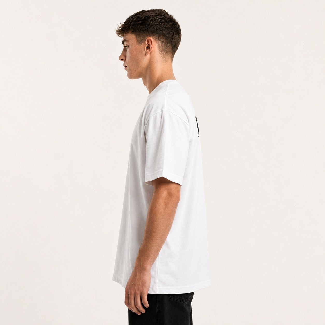 ARZO “Rebel Statement” Back Print Oversize Tee – White