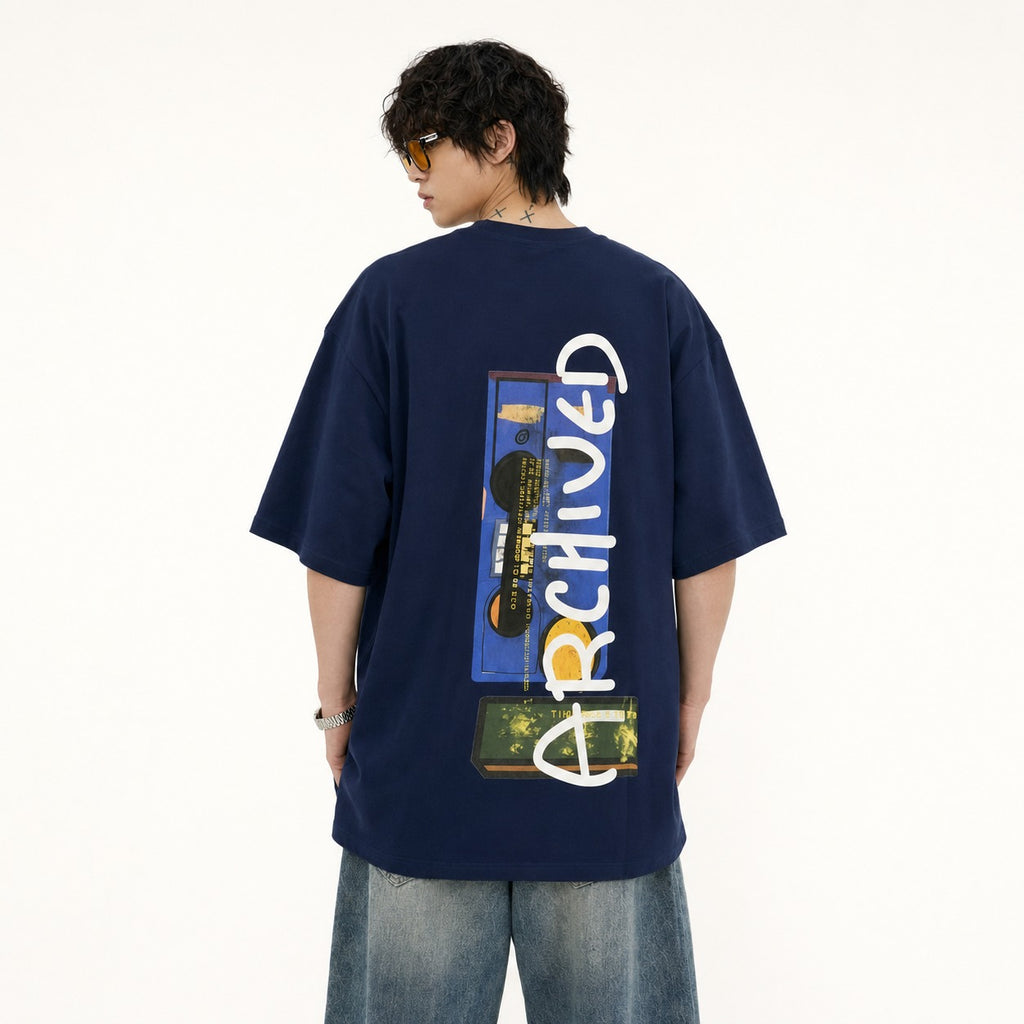 ARZO Retro Tape Oversized Tee