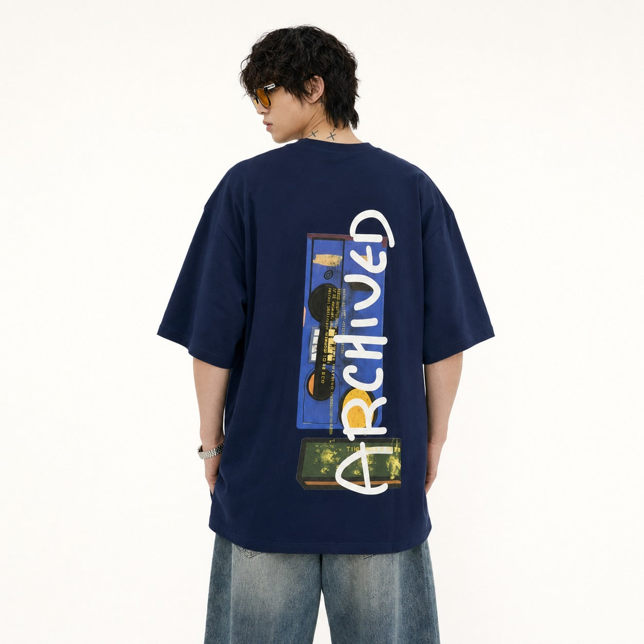 ARZO Retro Tape Oversized Tee