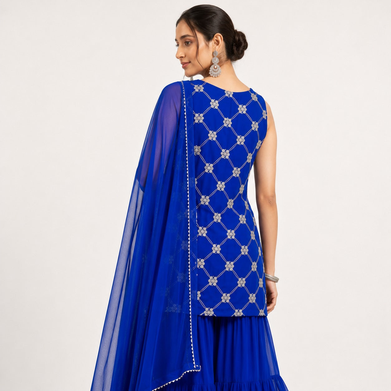 ARZO Royal Sapphire Embroidered Sharara Set