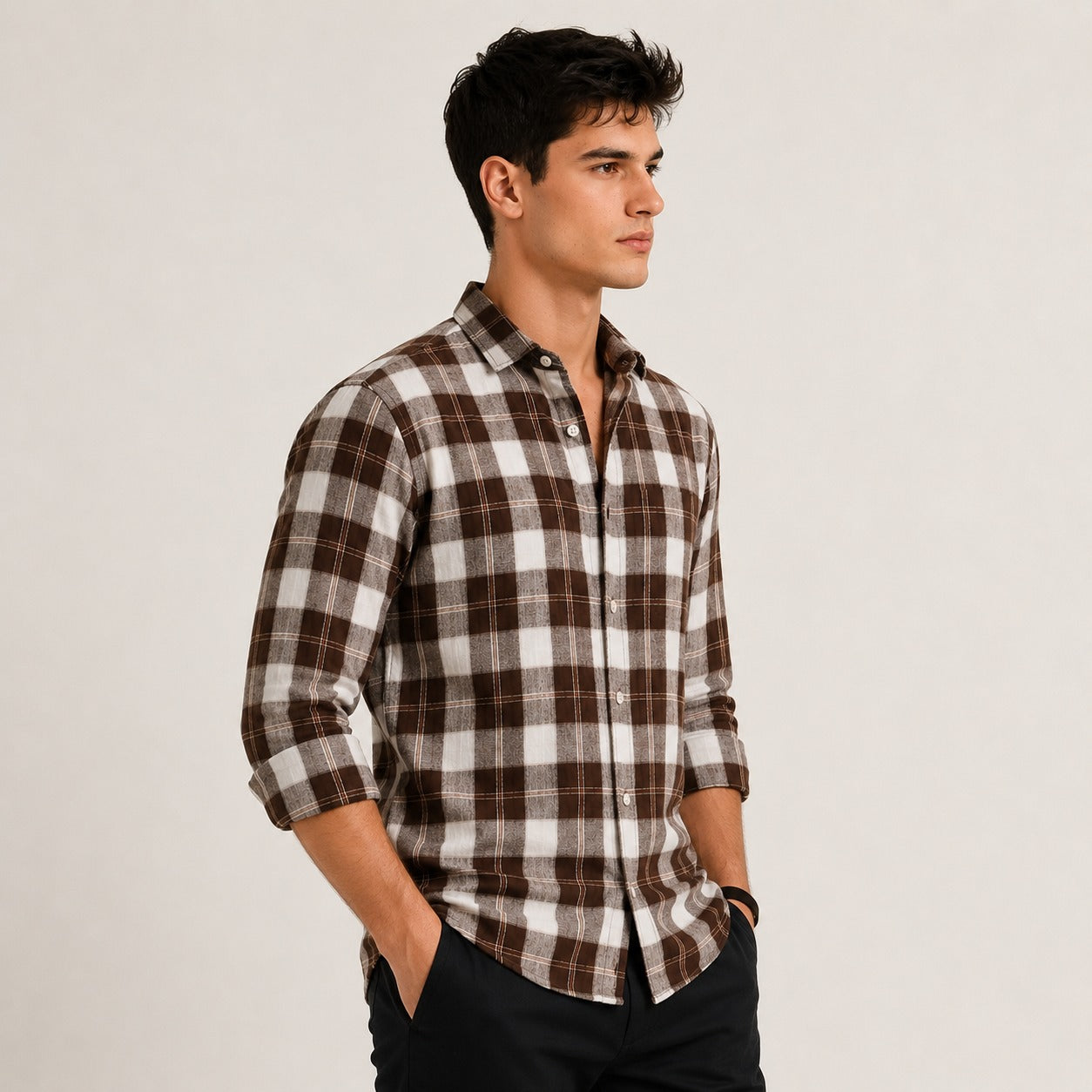 ARZO Rustic Brown Check Shirt