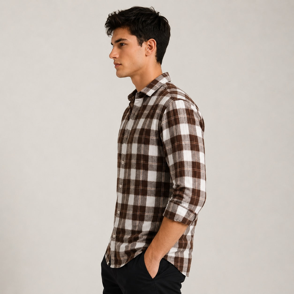 ARZO Rustic Brown Check Shirt