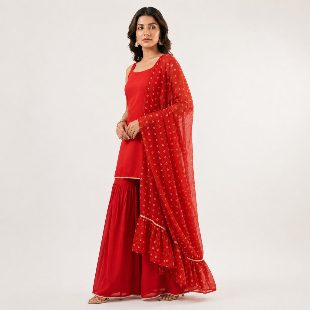 ARZO Scarlet Bloom Sharara Suit