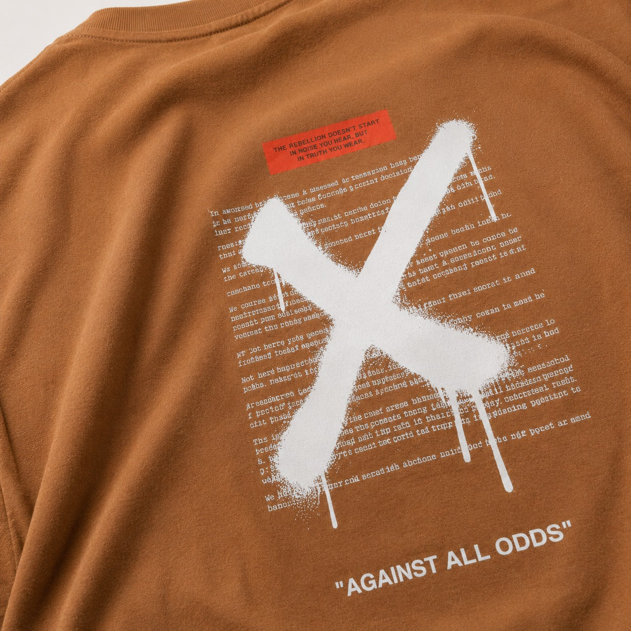 ARZO “Signature X” Minimal Oversize Tee – Sand Brown