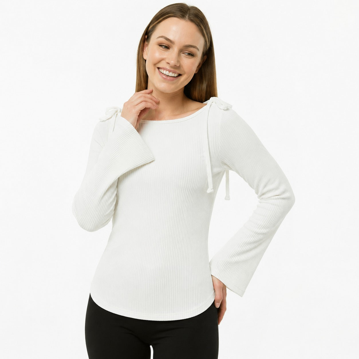 ARZO Snow Ribbed Essential Top