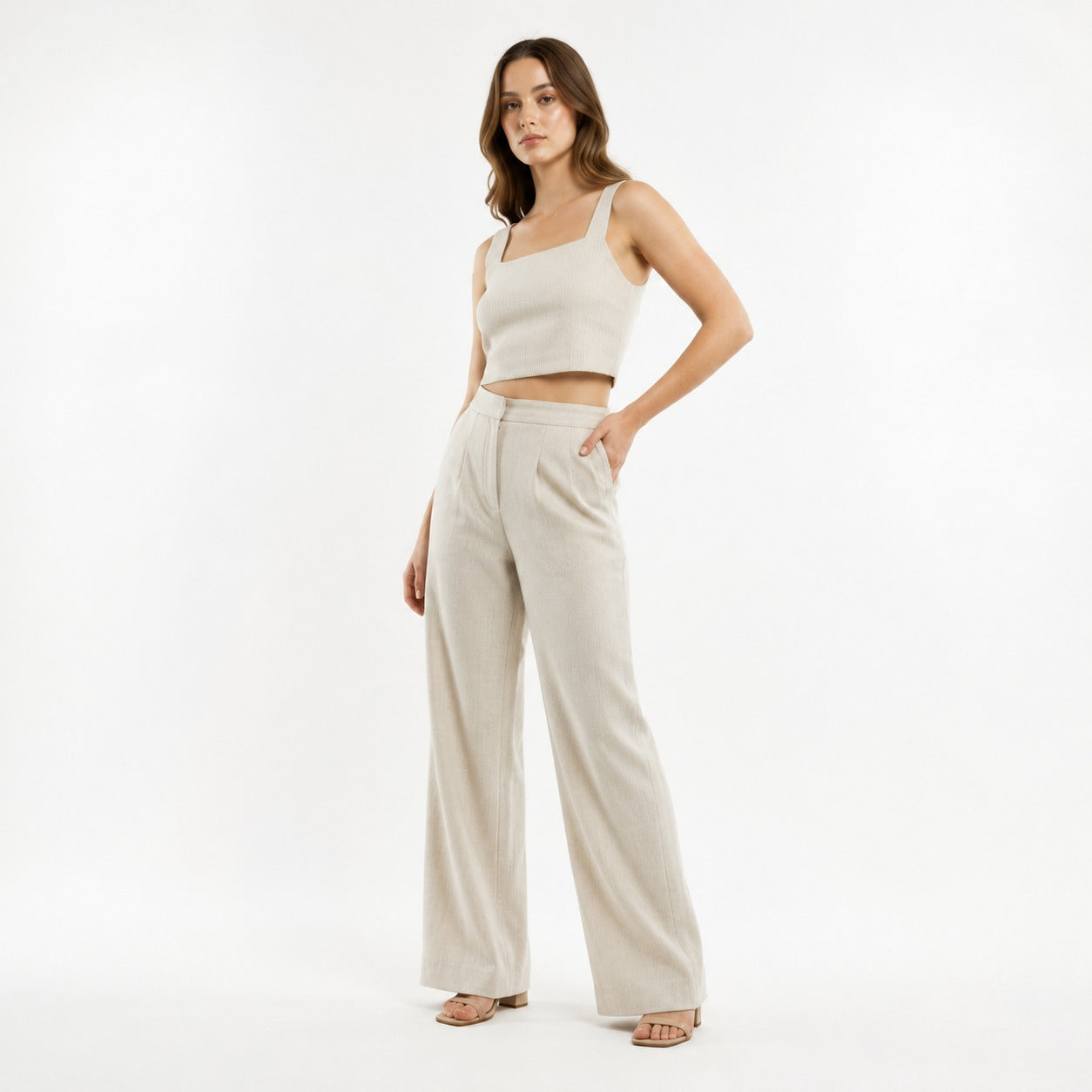ARZO Soft Sand Minimal Co-Ord Set