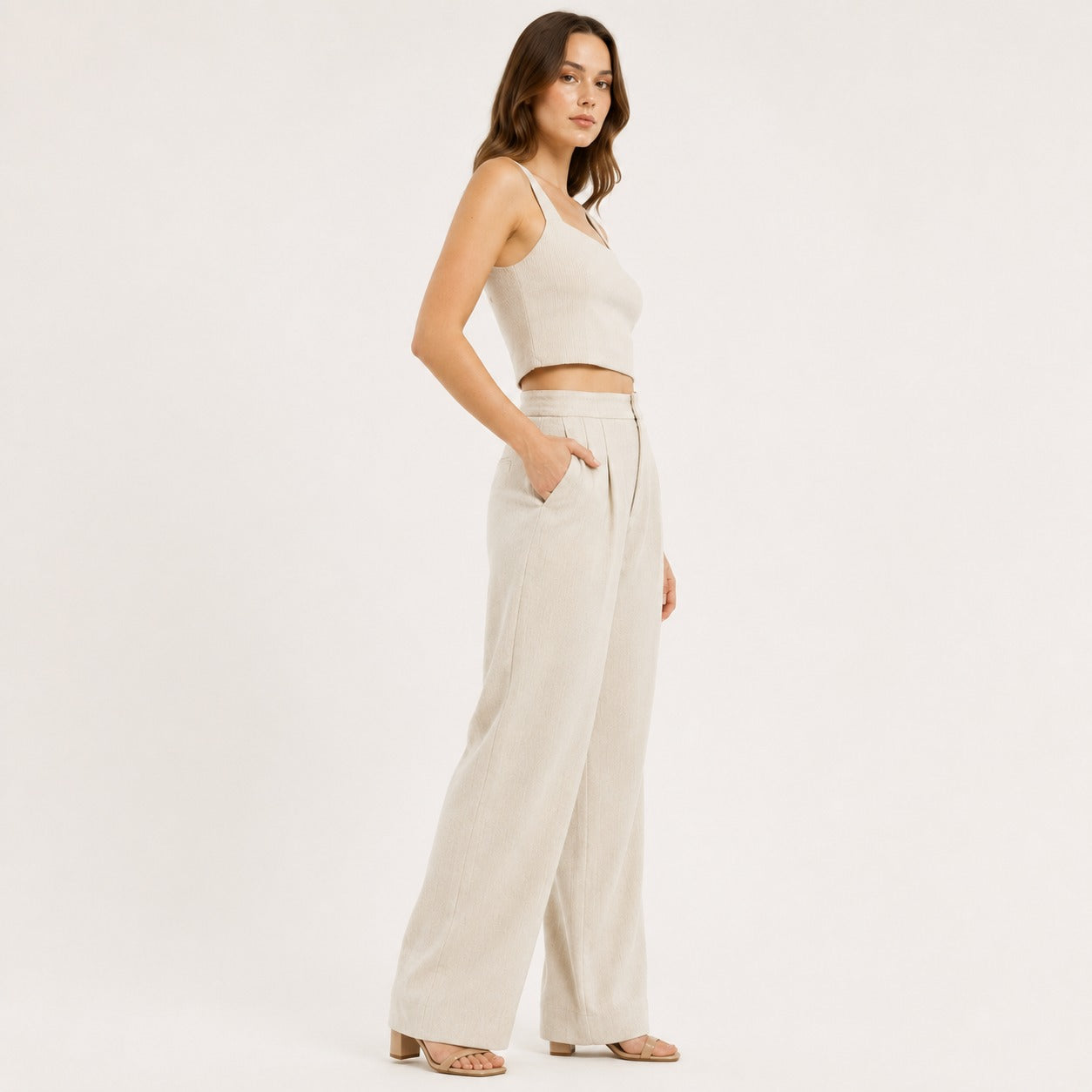 ARZO Soft Sand Minimal Co-Ord Set