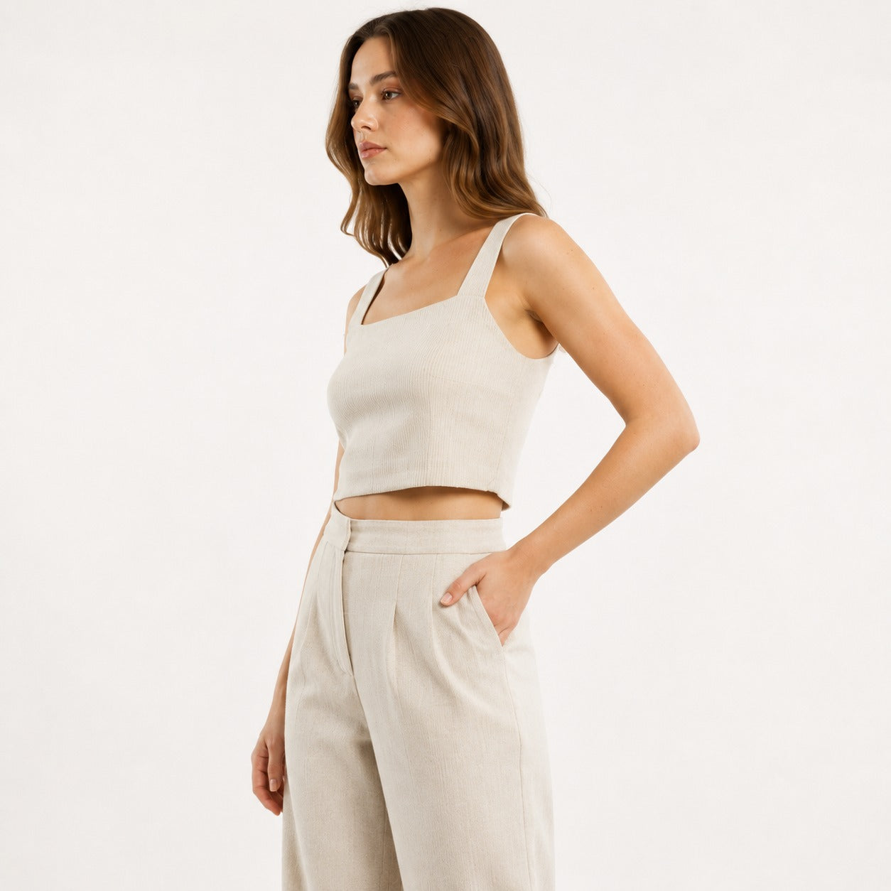 ARZO Soft Sand Minimal Co-Ord Set