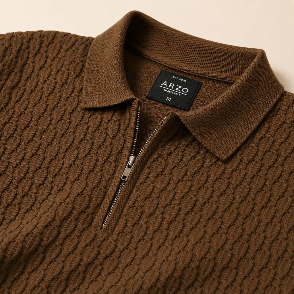ARZO Terra Knit Half-Zip Polo