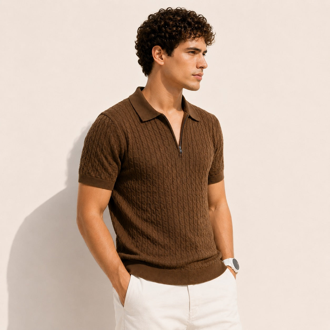 ARZO Terra Knit Half-Zip Polo
