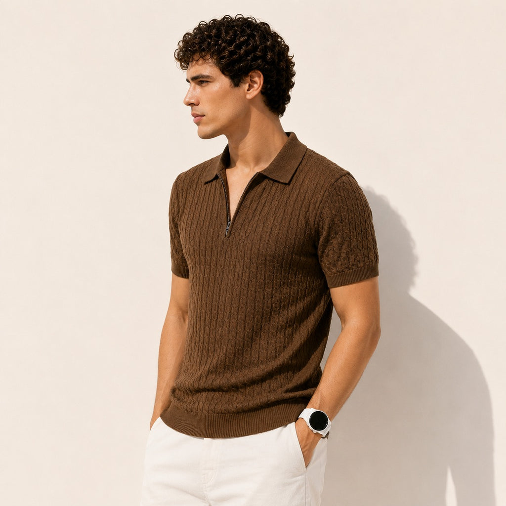 ARZO Terra Knit Half-Zip Polo