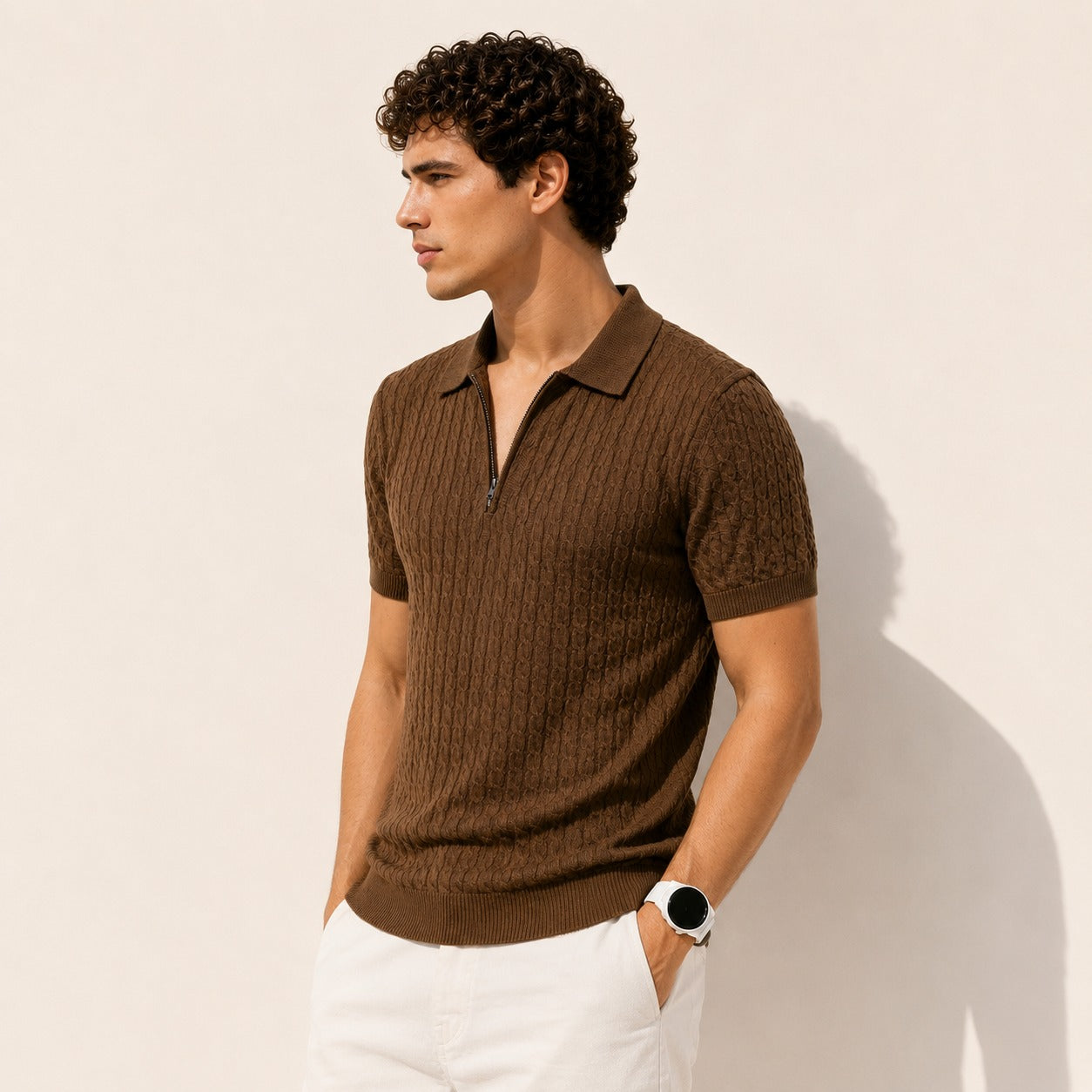 ARZO Terra Knit Half-Zip Polo