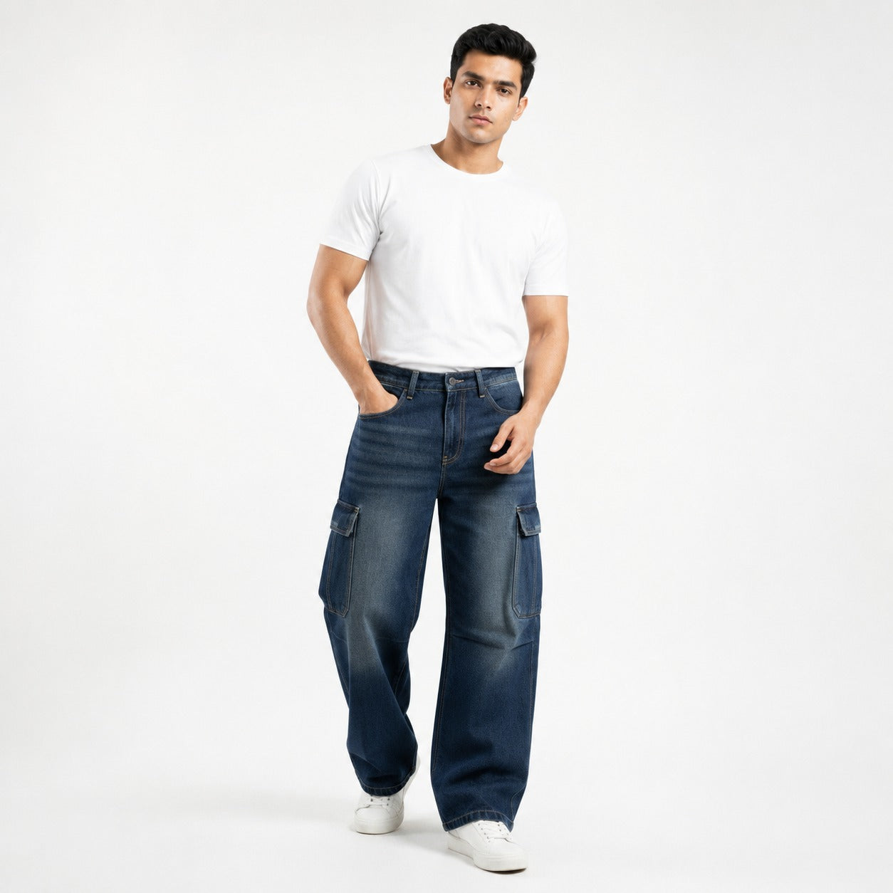 ARZO Utility Flow Baggy Cargo Jeans