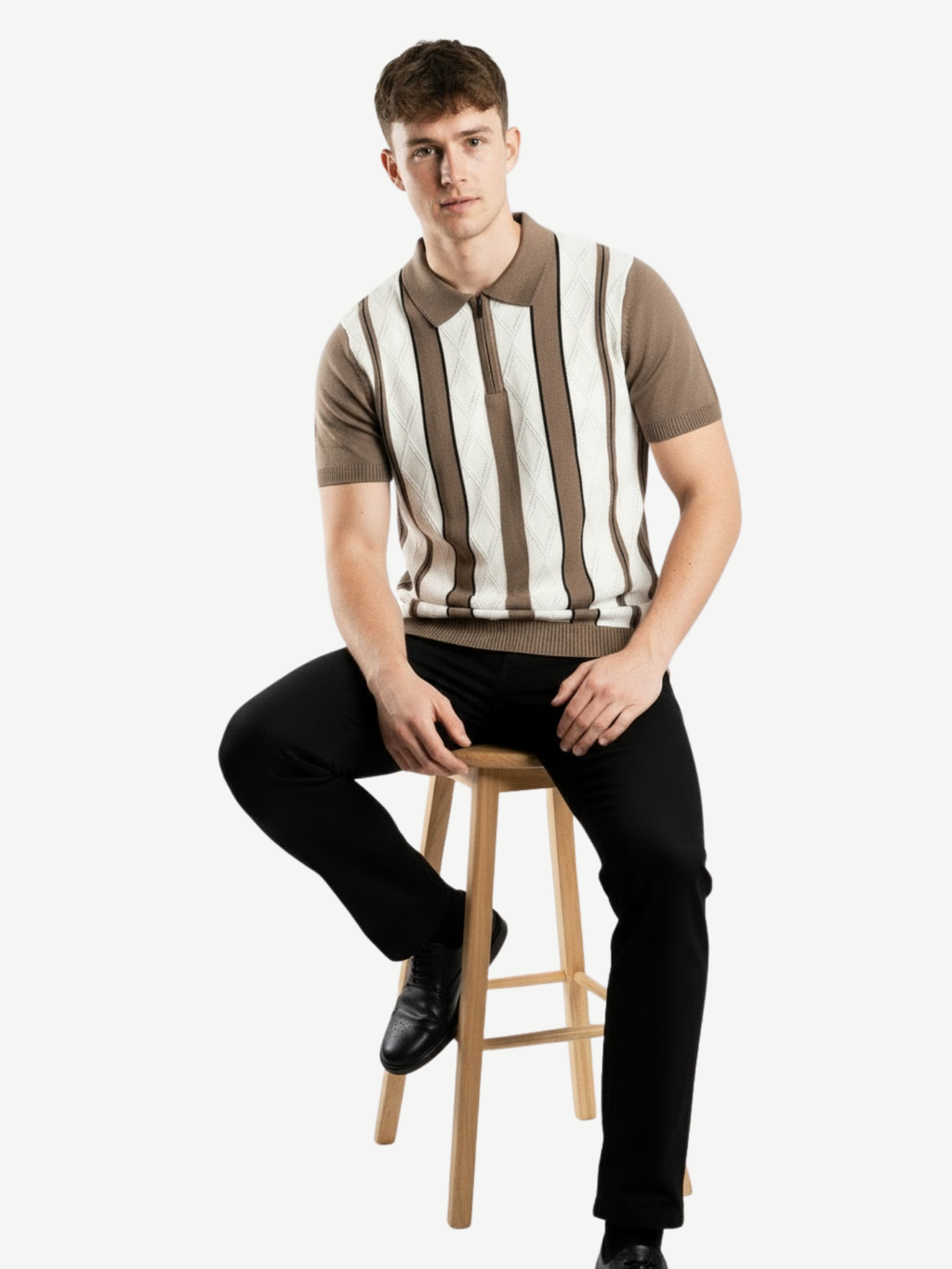 ARZO Monaco Stripe Knit Polo