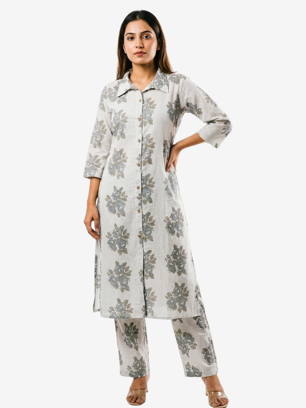 ARZO Grey Floral Co-Ord Set