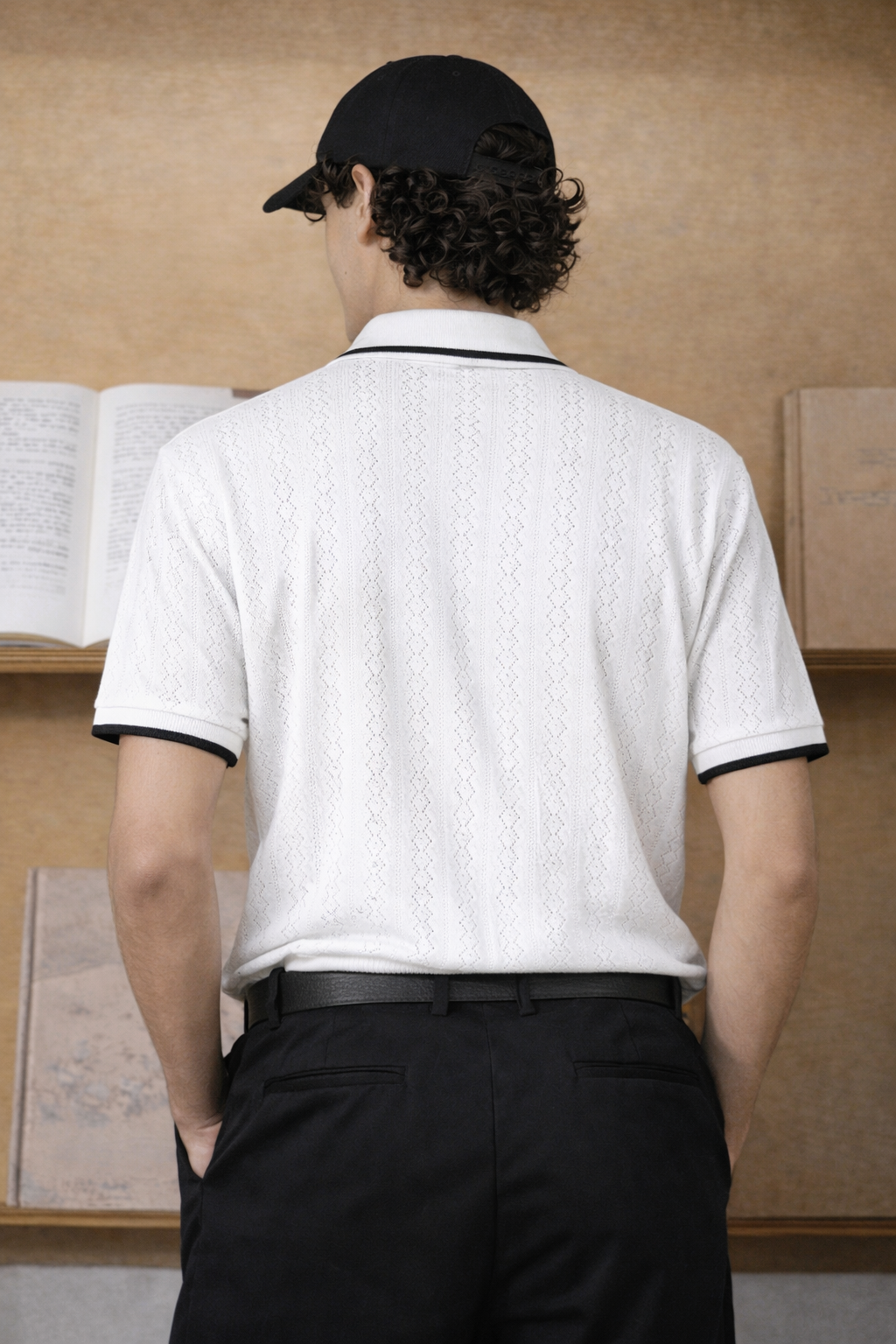 ARZO Luxe Knit Polo – Ivory Edge Edition