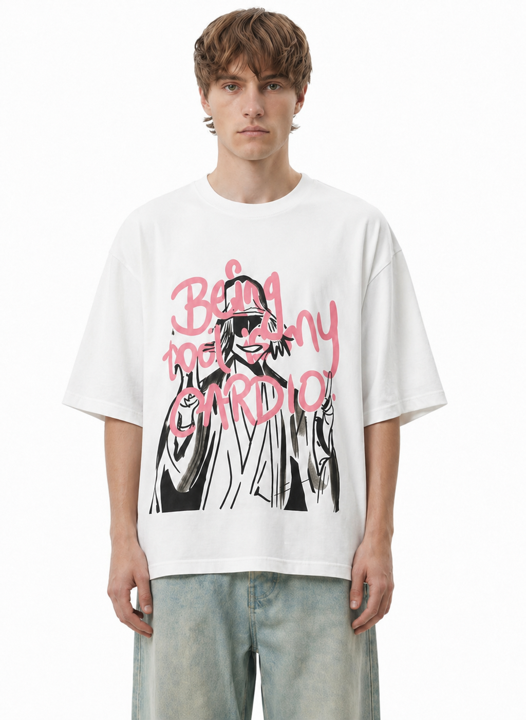 ARZO Rebel Heart Graphic Oversized Tee