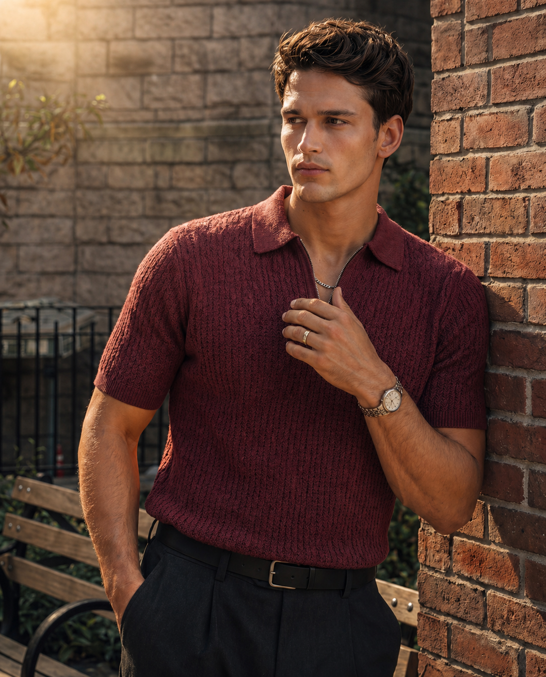 ARZO Maroon Luxe Polo