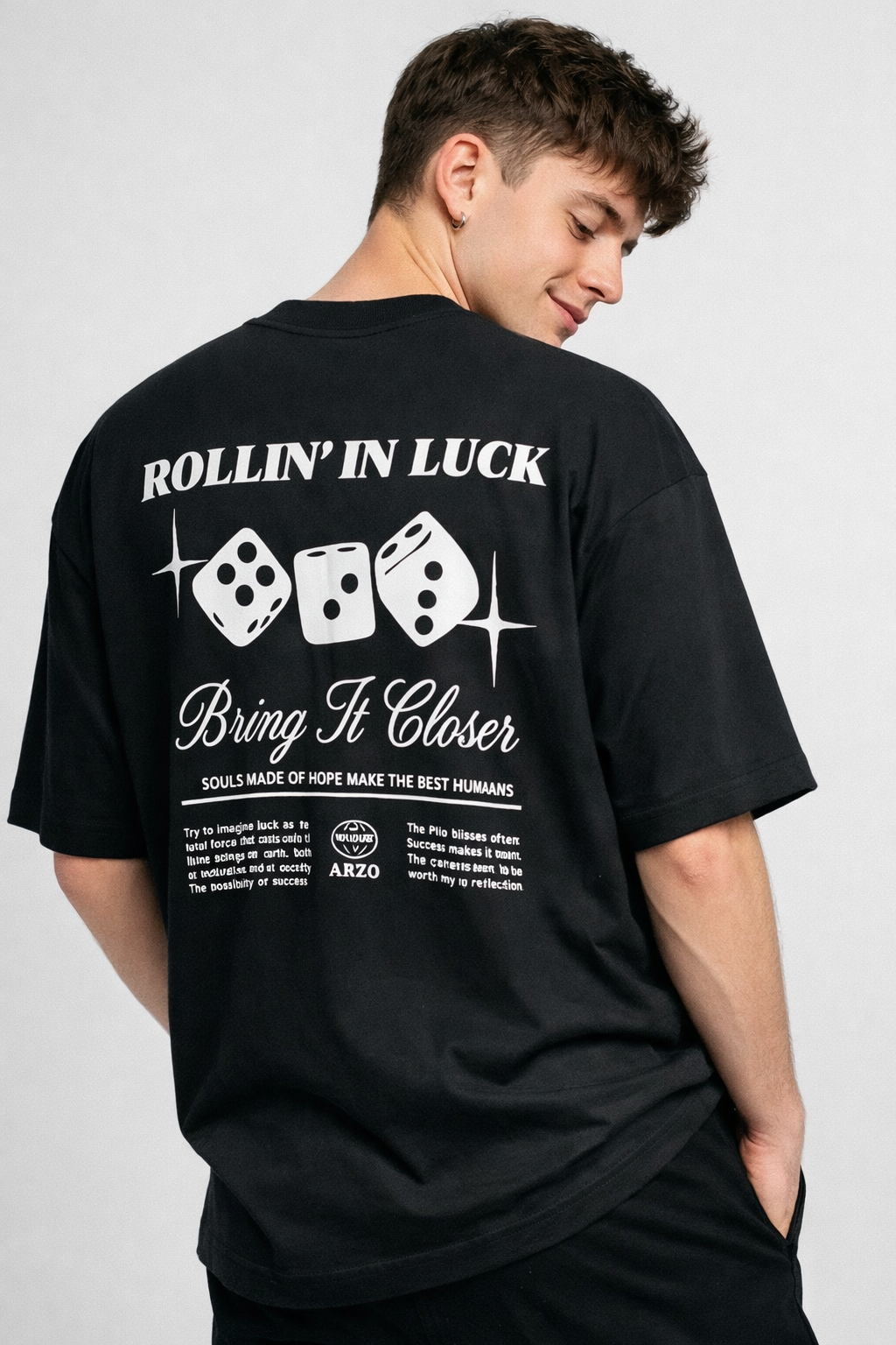 ARZO Rollin’ In Luck Oversized Graphic T-Shirt