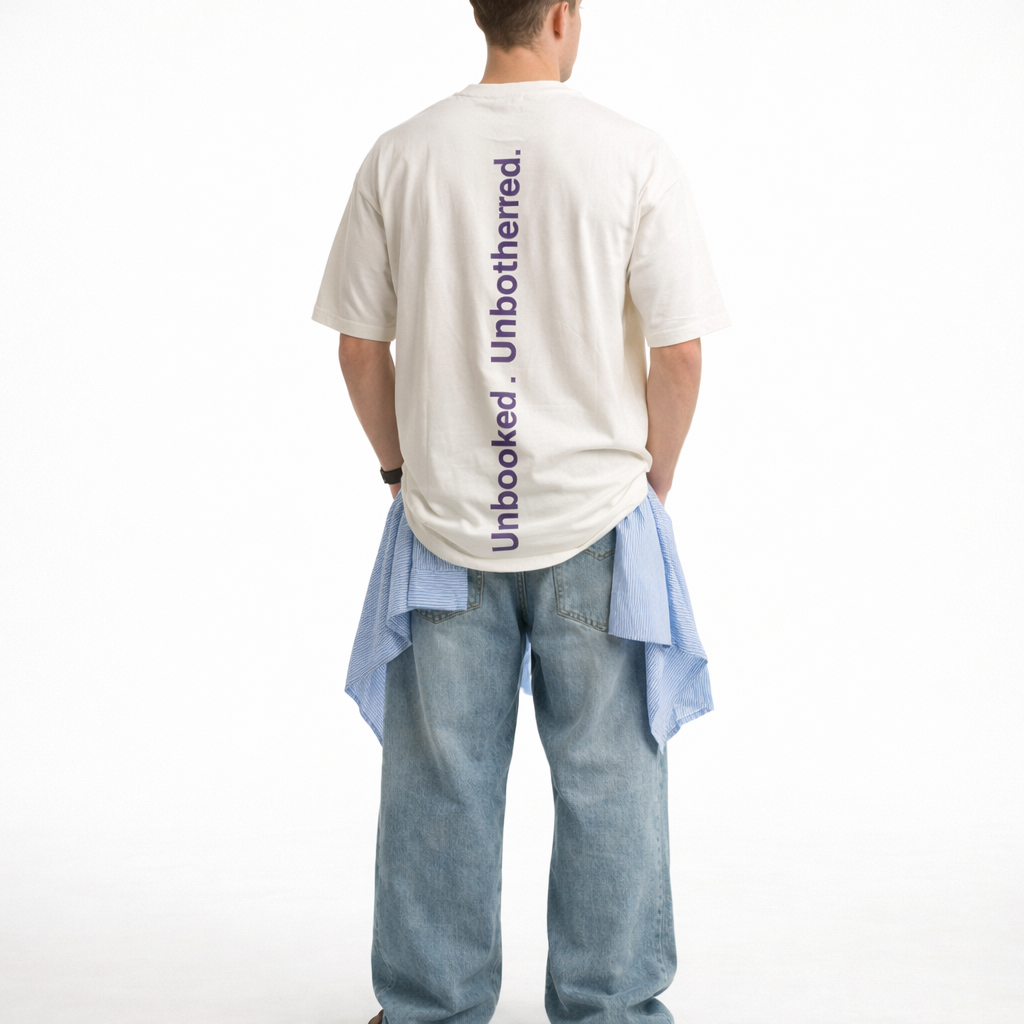 ARZO “No Plans” Oversized Tee (White)