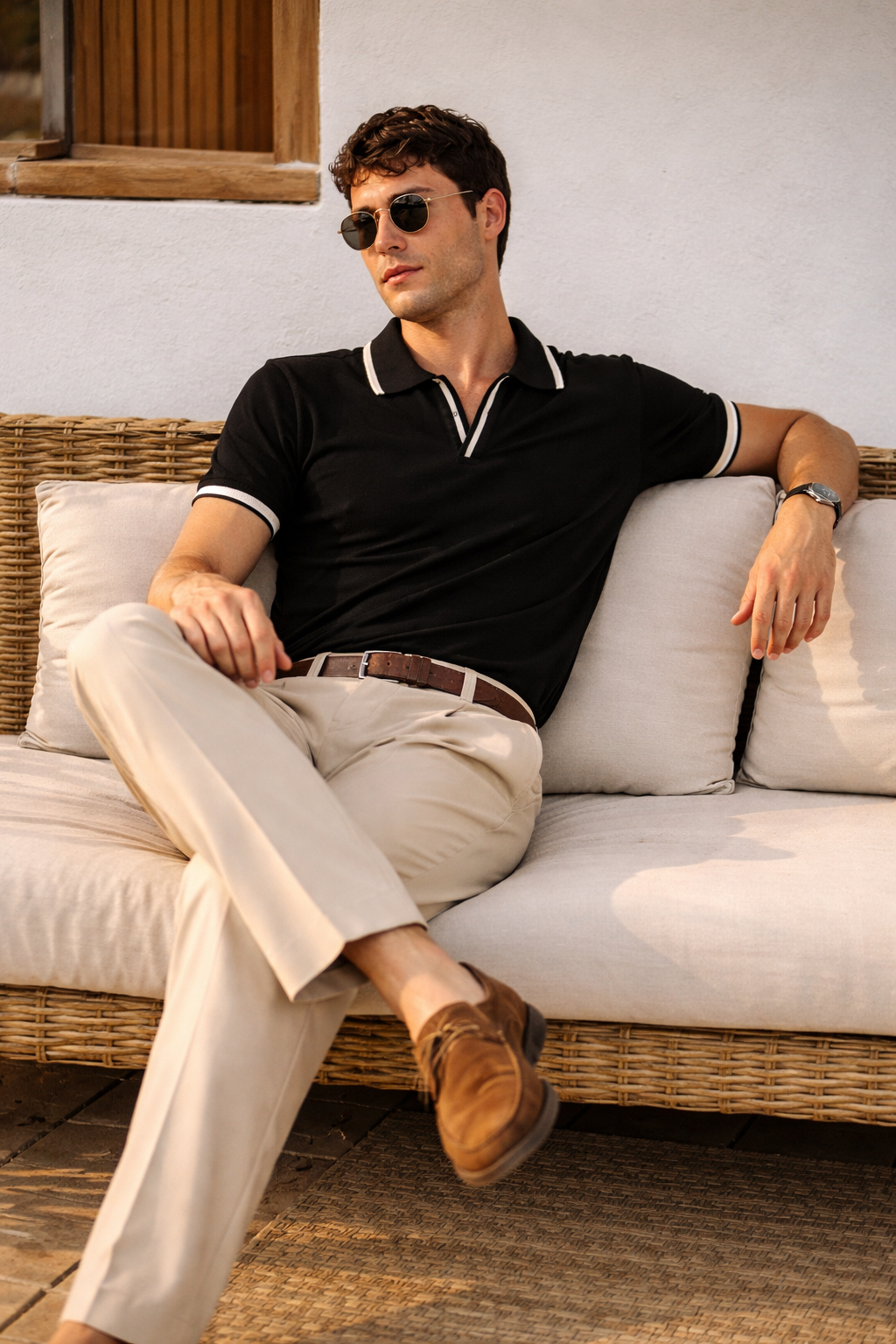 ARZO Noir Crest Polo
