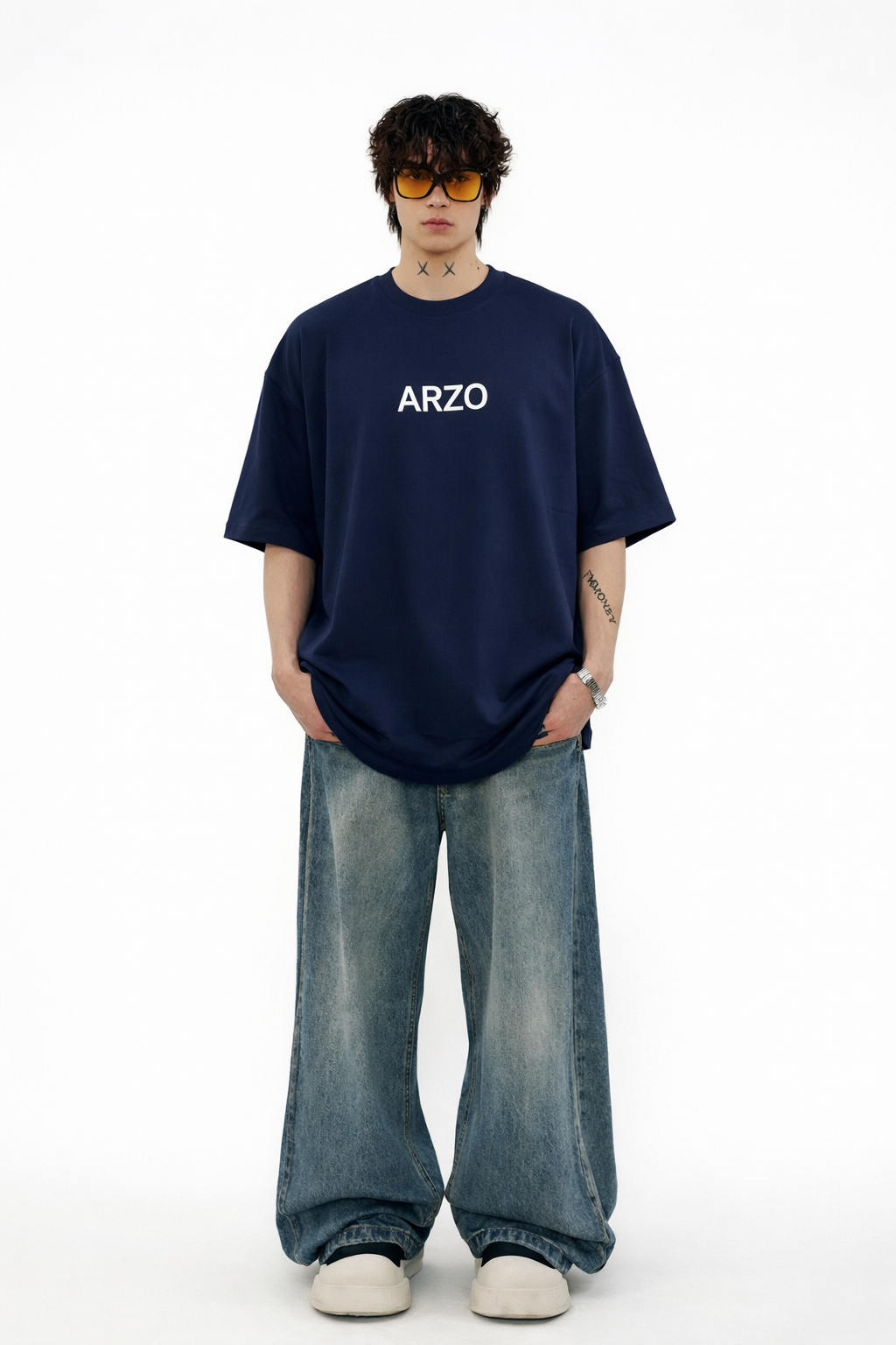 ARZO Retro Tape Oversized Tee