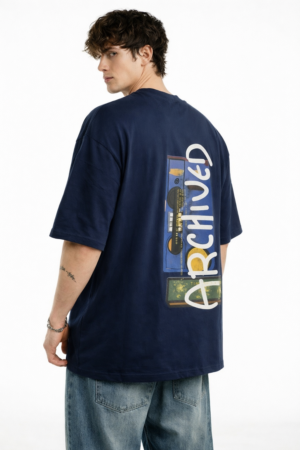 ARZO Retro Tape Oversized Tee