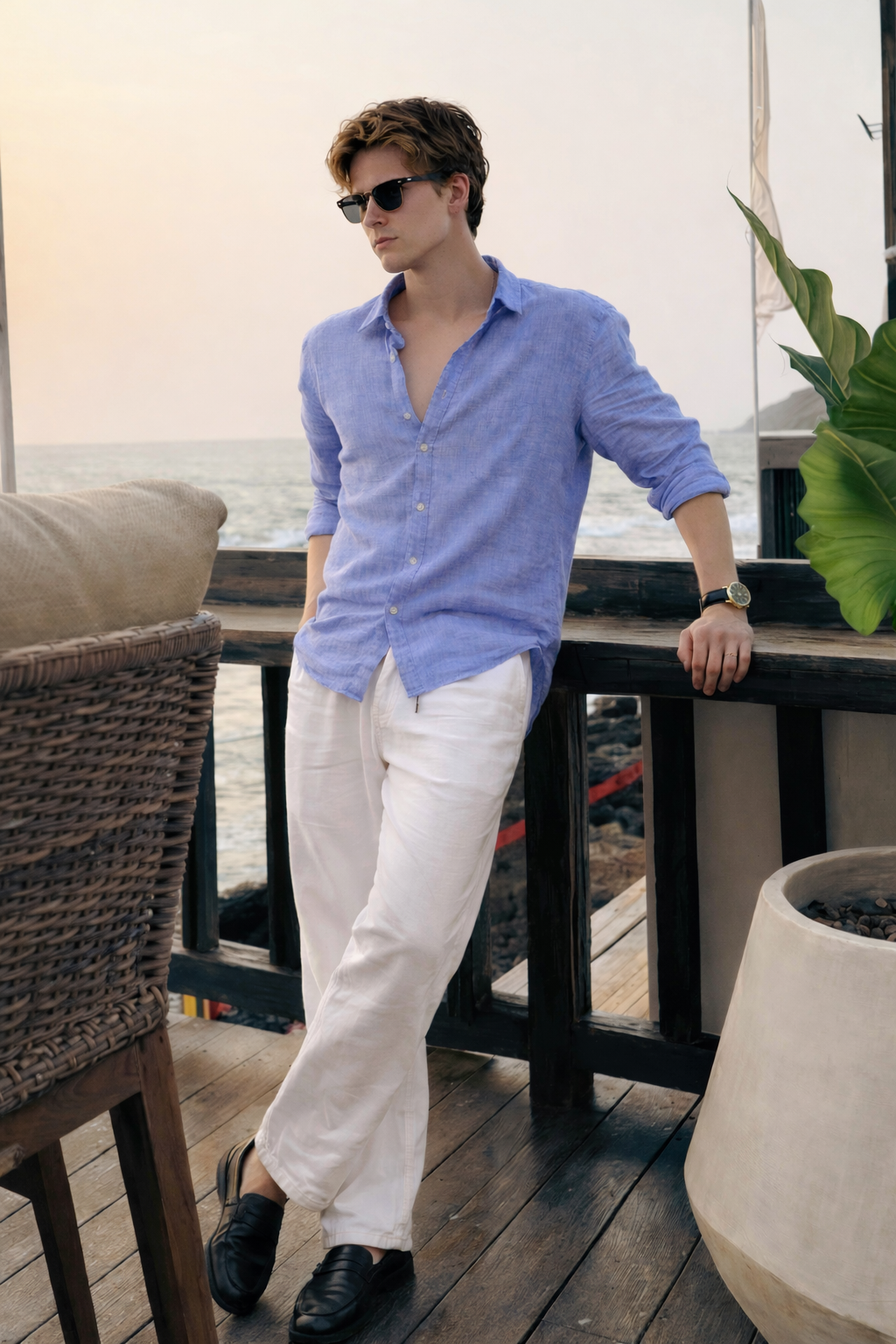 Azure Coast Linen Shirt