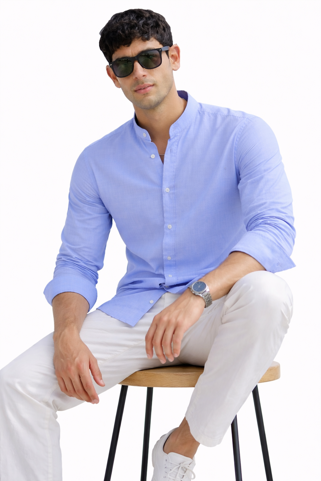 ARZO Celeste Mandarin Shirt