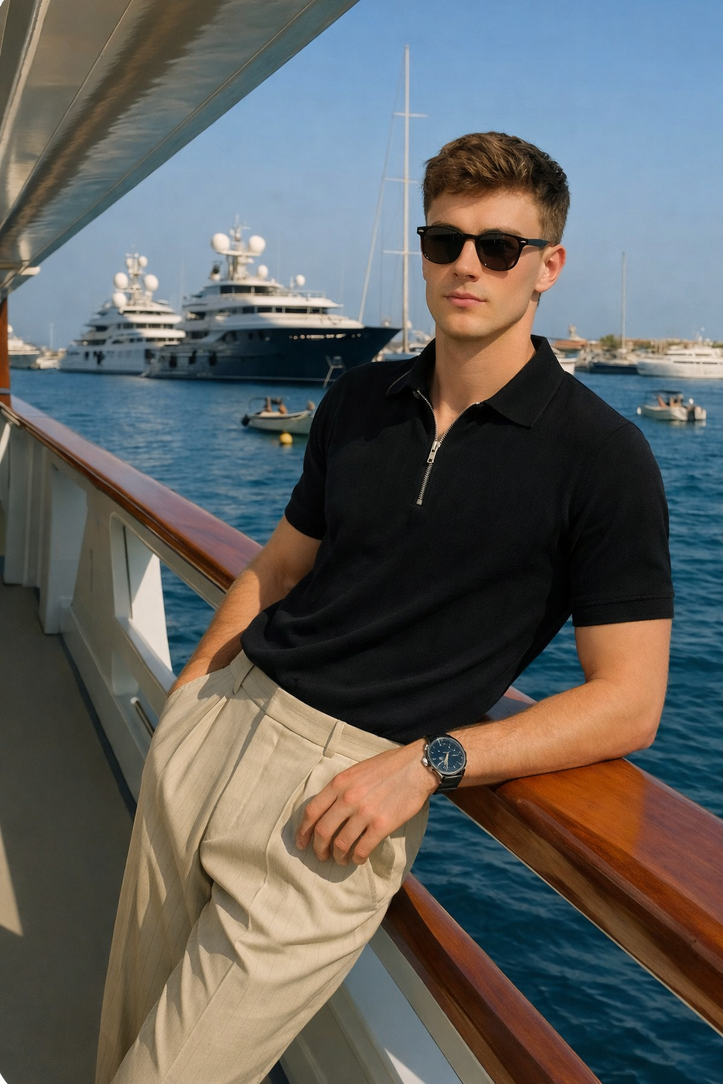 ARZO Noir Elite Zip Polo