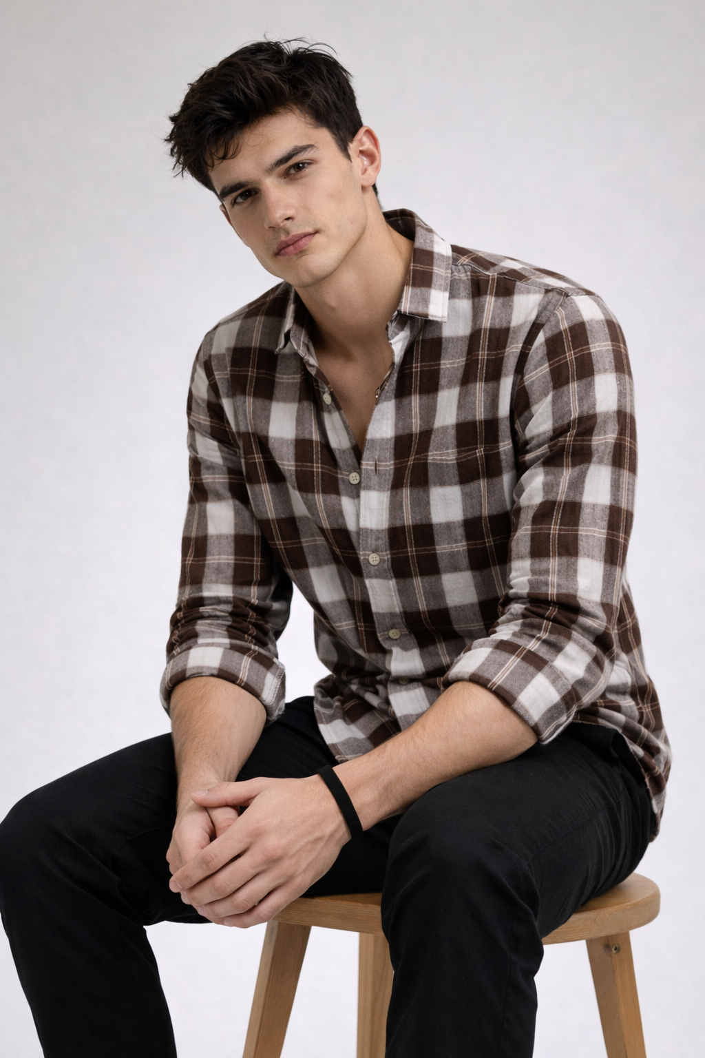 ARZO Rustic Brown Check Shirt