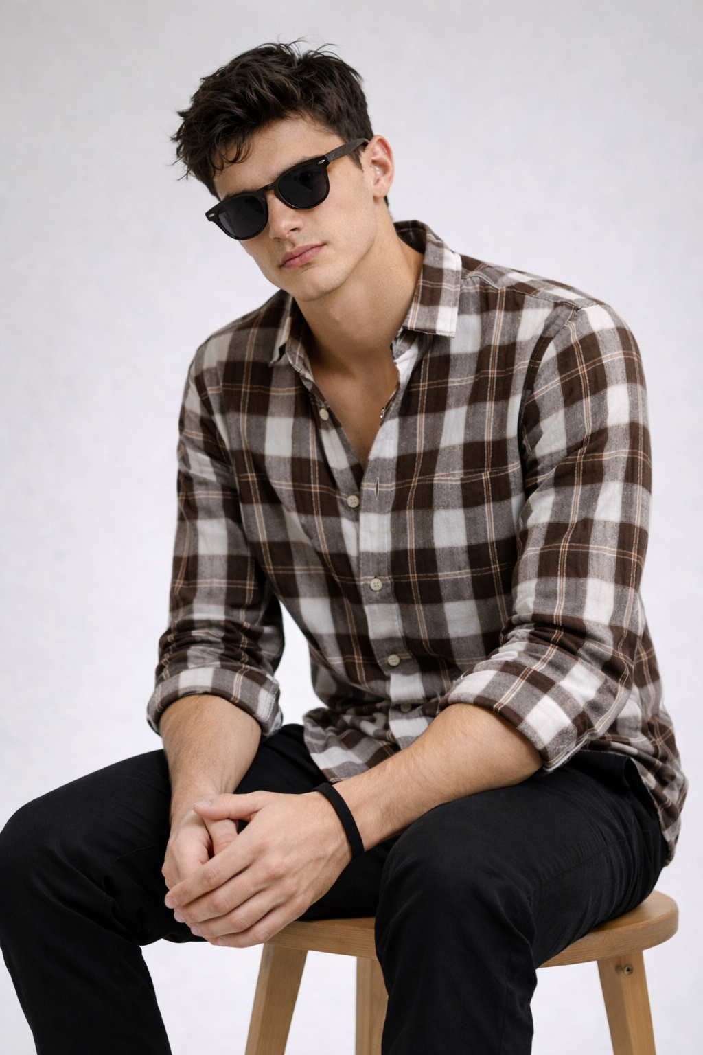 ARZO Rustic Brown Check Shirt