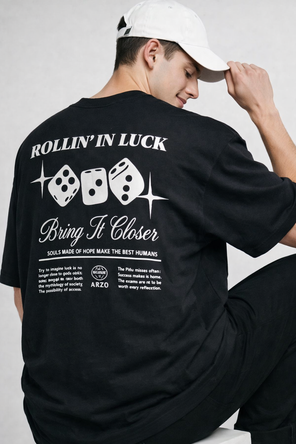 ARZO Rollin’ In Luck Oversized Graphic T-Shirt