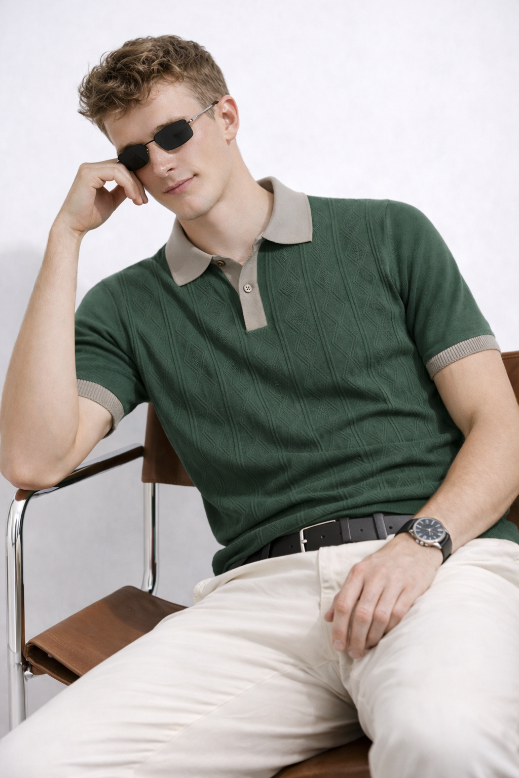 ARZO Classic Edge Polo – Olive Green
