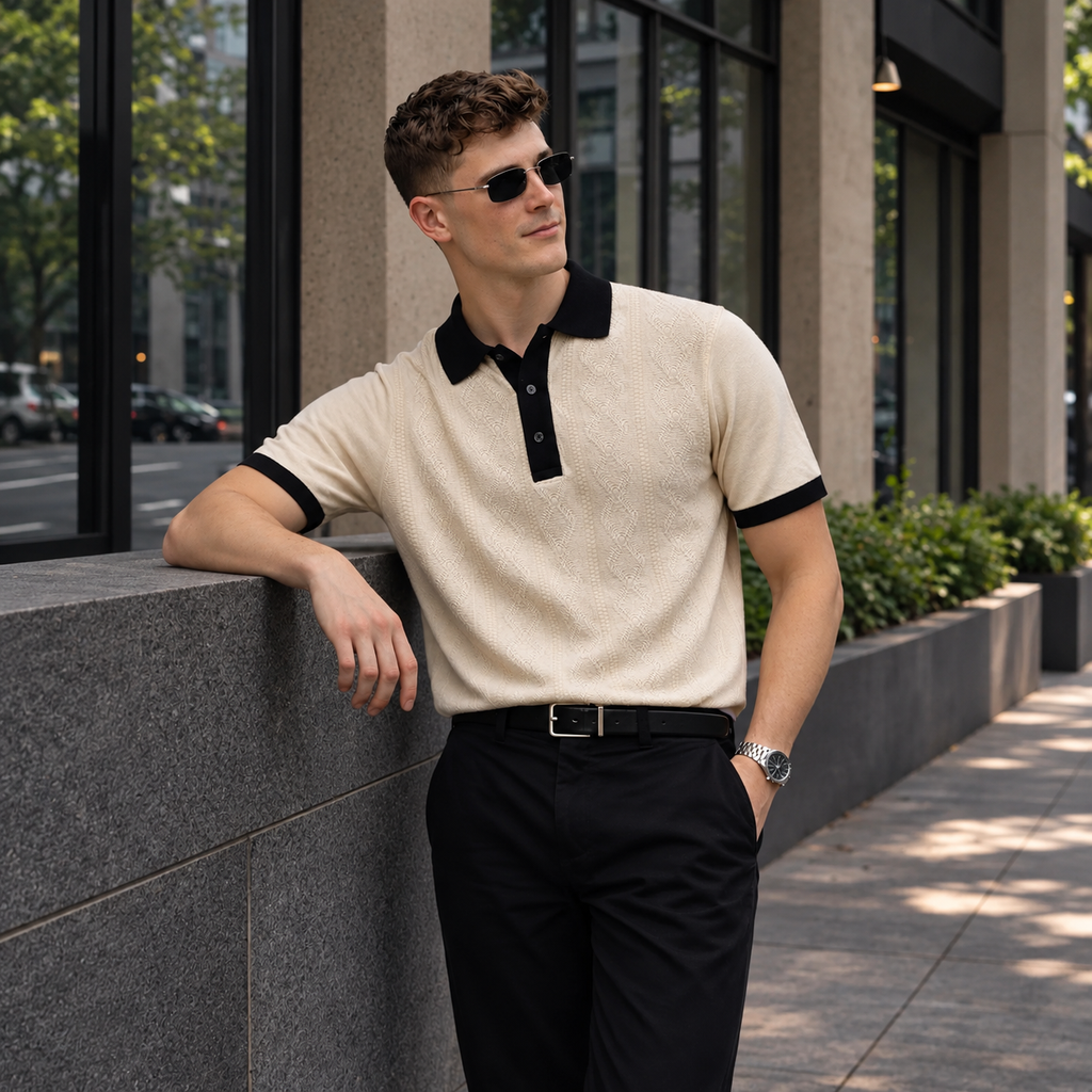 ARZO  Monaco Heritage Textured Polo | Premium Quality